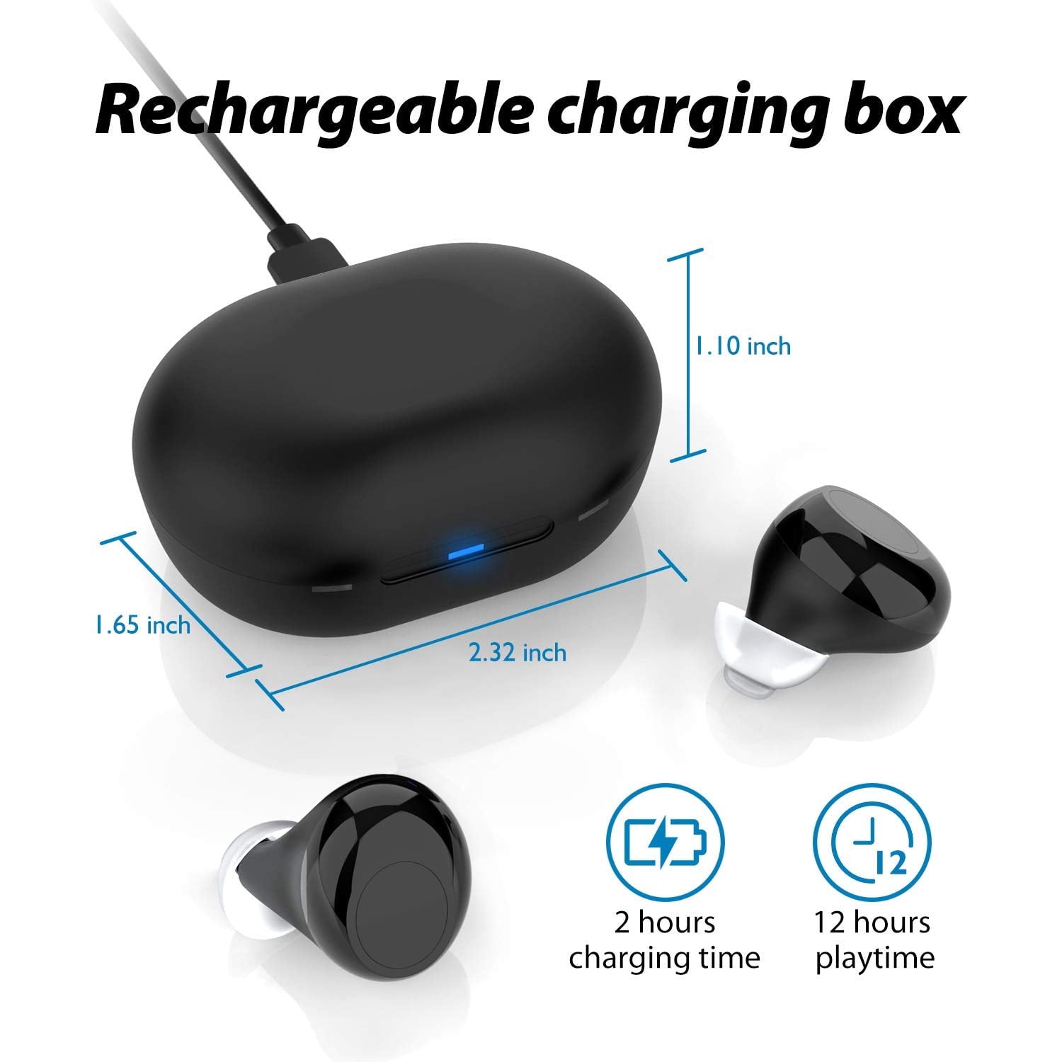 Jinghao Personal Sound Amplifier Product  for Ears for Seniors Adults with Rechargeable Charging