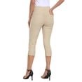 thumbnail image 4 of HDE Women's Pull On Capri 19" Inseam Cropped Pants with Pockets Khaki XXL, 4 of 6