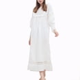 thumbnail image 2 of YM YOUMU Women Ruffle Lace Nightdress Long Puff Sleeve Nightgown Sweet Princess Dress, 2 of 5