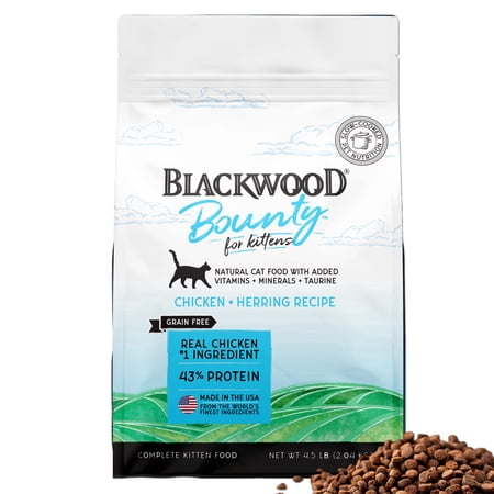 Blackwood Bounty Grain-Free Chicken & Herring Recipe Dry Cat Food for Kittens, 4.5 lb Bag