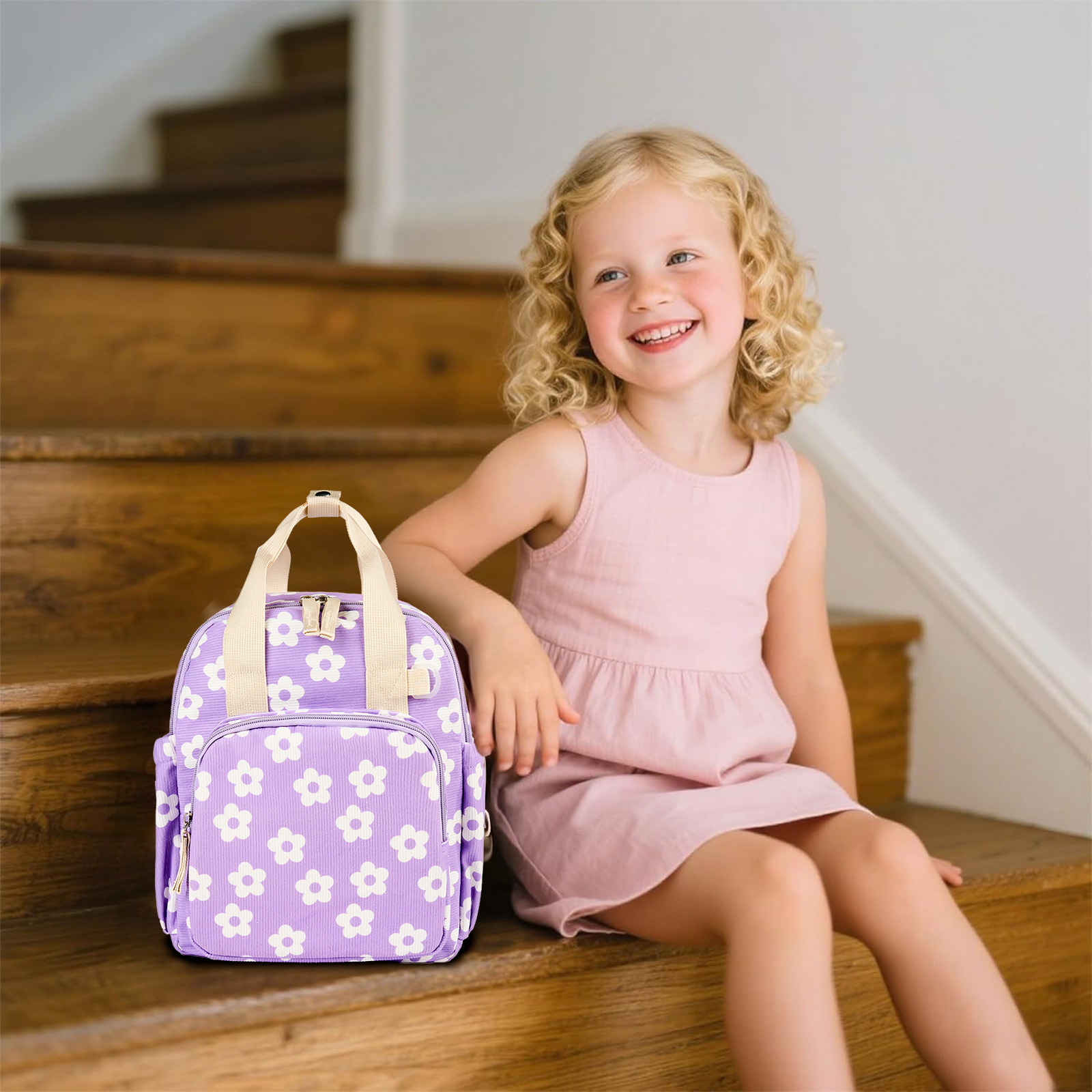 Mochila para niños pequeños de 2-4 años, linda, de 12 pulgadas, para preescolar y guardería, para niñas 8