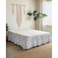 thumbnail image 2 of Blue Paisley Wrap Around Bed Skirts for King Bed 18" Drop,Bed Skirt with Adjustable Elastic Belt Dust Ruffle Bed Valance for Bedroom Hotel Vintage Boho Flower Botanical Leaf Branch Bed Frame Cover, 2 of 7