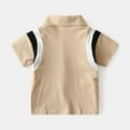 thumbnail image 4 of Cethrio Kids Boys Polo Shirts, Buttons Cotton Summer Pullover Short Sleeve Polos Khaki Size 2-3 T, 4 of 8