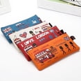 thumbnail image 4 of opvise Students Pencil Bag Pen Case Cartoon London Style Zipper Cosmetic Pouch Coin Purse Red, 4 of 8
