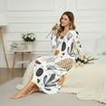 thumbnail image 3 of DISNIMO Floral Print Womens Sleepwear Long Sleeve Nightgown Soft V Neck Sleep Shirt Full Length Night Gowns Button Up Nightshirts, S, 3 of 8