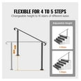 thumbnail image 4 of Outdoor Stair Handrails, 3-5 Step Wrought Iron Railing, Black Hand Rail for Concrete/Wood Steps, Flexible Porch Railing, Safety Handrails, 4 of 7