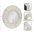thumbnail image 2 of Kate and Laurel Usra Round Carved Wood Mirror, 26 Inch Diameter, Whitewash, Light Wooden Circle Mirror with Carved Indentation and Sunburst Wall Mirror Look, 2 of 7