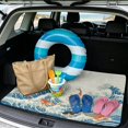 thumbnail image 2 of Xixirimido All Weather Car Trunk Mat 29" x 39" Decorative Cargo Liner, Heavy Duty Rear Trunk Protector Universal Auto Interior Accessories, Koi Fish Sea Wave, 2 of 7