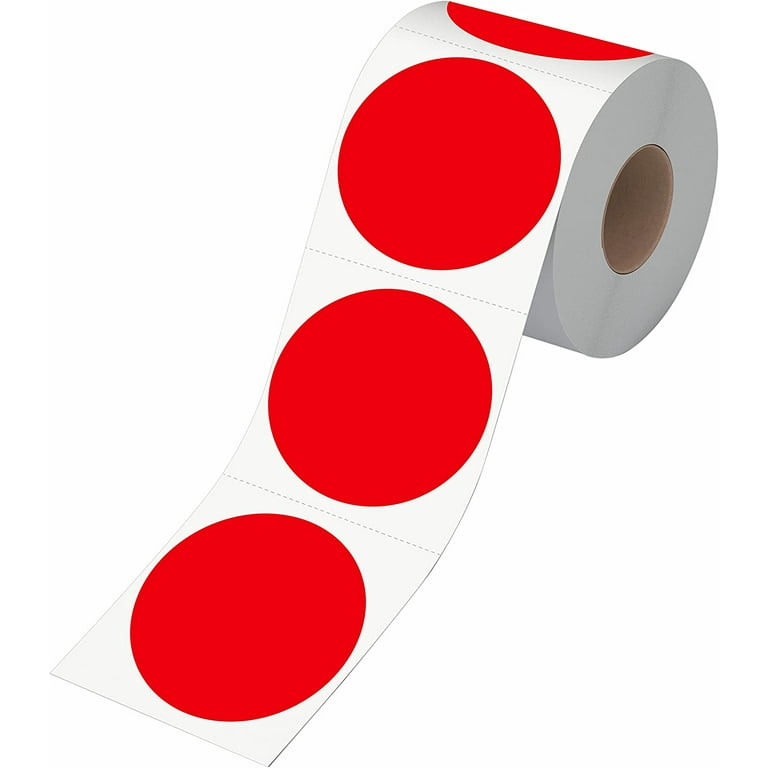 Small Red Dot Stickers 1/2 Round