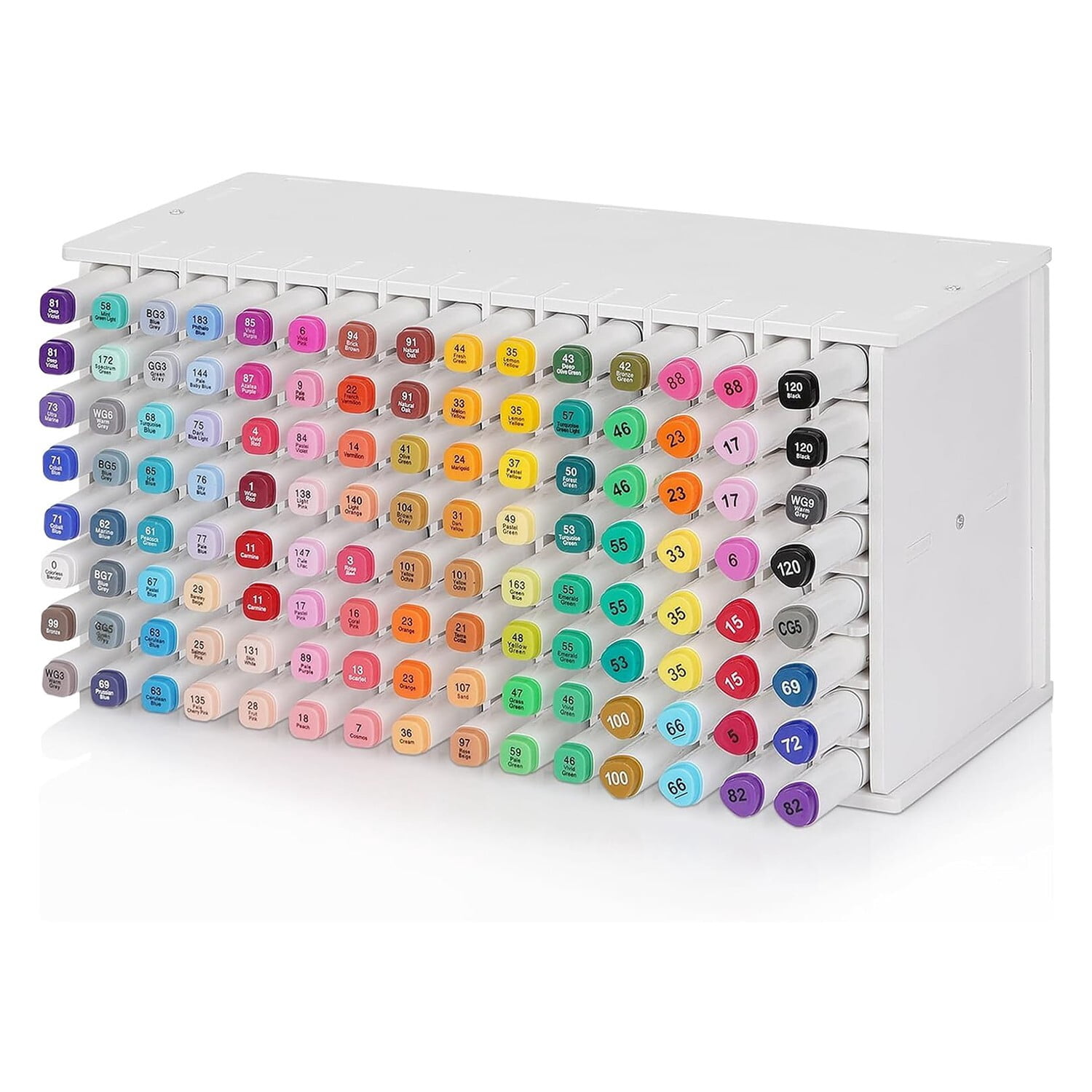 Venoro 120 Hole Artist Marker Storage Case - Portable Shell Organizer with Dividers