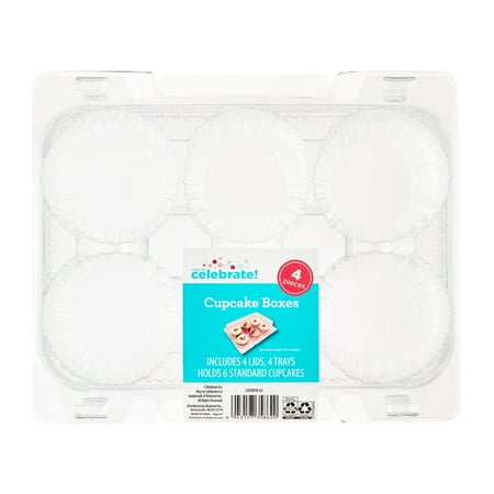 Clear Cupcake Boxes 4 Count by Way To Celebrate Clear Cupcake Boxes 4 Count by Way To Celebrate
