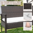 thumbnail image 6 of 4 Pieces Outdoor Wicker Conversation Set, All-Weather Rattan Patio Furniture Sets with Arm Chairs, Tempered Glass Table and Cushions, Sectional Sofa Set for Backyard, Garden, Poolside, 6 of 8