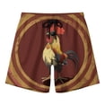 thumbnail image 5 of Funny Swim Shorts Men Quick Dry Novelty Swimming Rooster Printed Elastic Waist Board Shorts with Pockets Holiday Beach Pools Surfing Boardshorts Summer Casual Short Pants Swimwear, 5 of 7