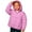 Pink, variant on Girls Quilted Puffer Coat Lightweight Long Sleeve Snap Button Puffer Pullover Fall Winter Warm Hooded Coat with Pocket