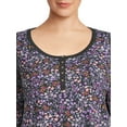 thumbnail image 5 of Terry & Sky Women’s Plus Size Henley Waffle Tee with Long Sleeves, 2- Pack, 5 of 5