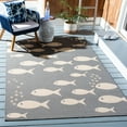 thumbnail image 4 of SAFAVIEH Courtyard Trena Fishes Indoor/Outdoor Area Rug, Dark Grey/Beige, 2'7" x 5', 4 of 6