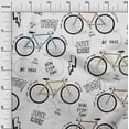 thumbnail image 3 of oneOone Silk Tabby White Fabric Bicycle Sewing Craft Projects Fabric Prints By Yard 42 Inch Wide, 3 of 6