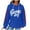 #0199-Blue, variant on Womens Tops Hooded Waffle Knit Football Mama Print Long Sleeve Shirts Game Days Tailgates Casual Hoodies Sweatshirts Gift