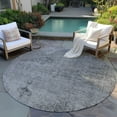 thumbnail image 6 of Addison Rugs Chantille Indoor/Outdoor Traditional Oriental Gray Washable Round Rug, 8' x 8', 6 of 6