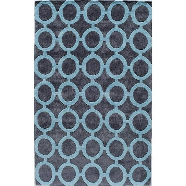 Rugs America 25102 Jourdan Navy Blue Rectangle Geometric Rug, 8 x 10 ft.