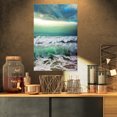 thumbnail image 1 of Green Foaming Waves and Blue Sky - Large Seashore Canvas Print, 1 of 3