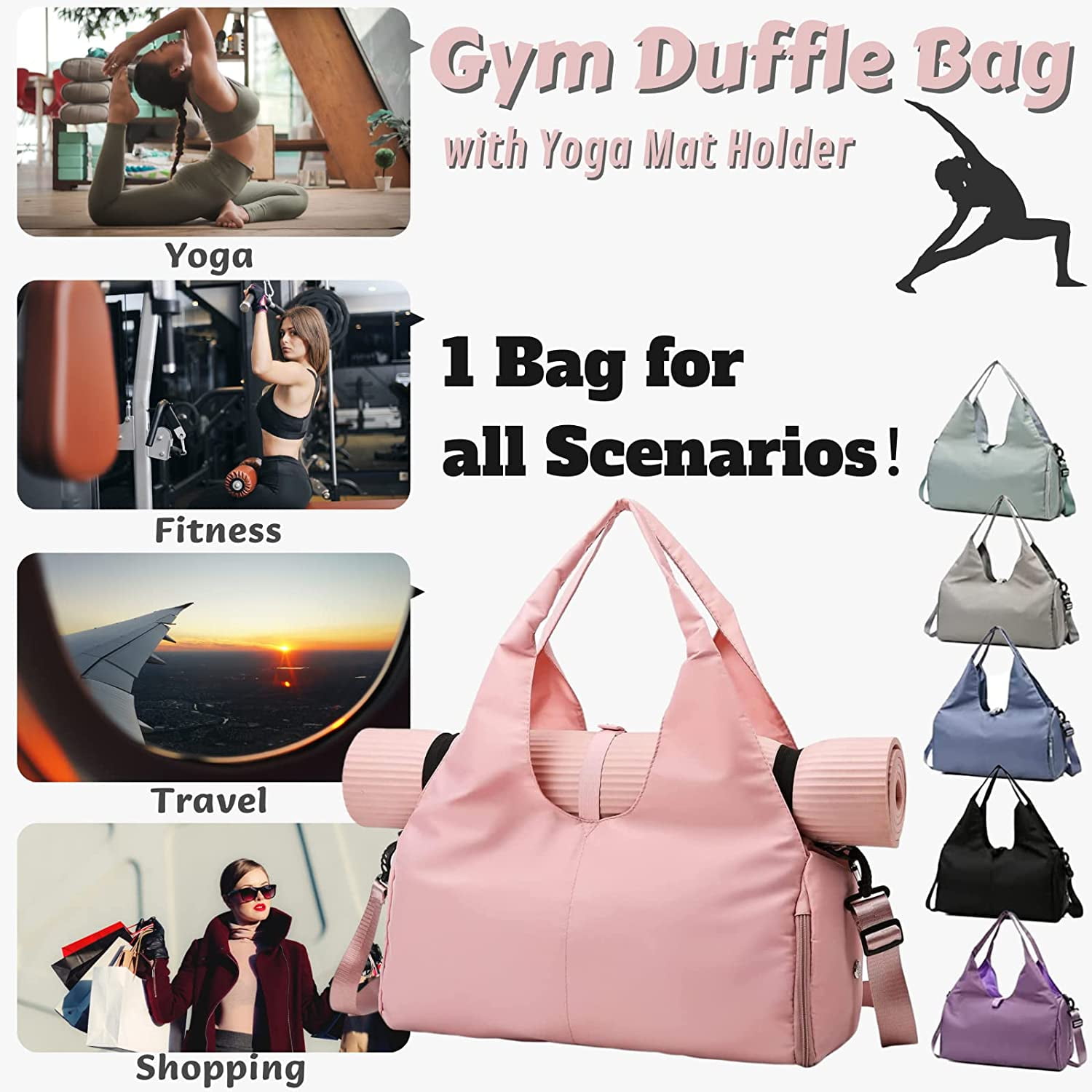 Gym bag yoga mat holder hotsell