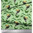 thumbnail image 1 of Soimoi Green polyester Crepe Fabric Toucan & Leaf Bird Printed Craft Fabric by the Yard 42 Inch Wide, 1 of 3