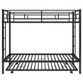 thumbnail image 4 of Euroco Metal Twin over Twin Bunk Bed with Twin Size Trundle Bed for Kids Room, 3 Twin Size Beds for Kids and Teens, Solid Ladder and Safety Guardrails, Black, 4 of 14