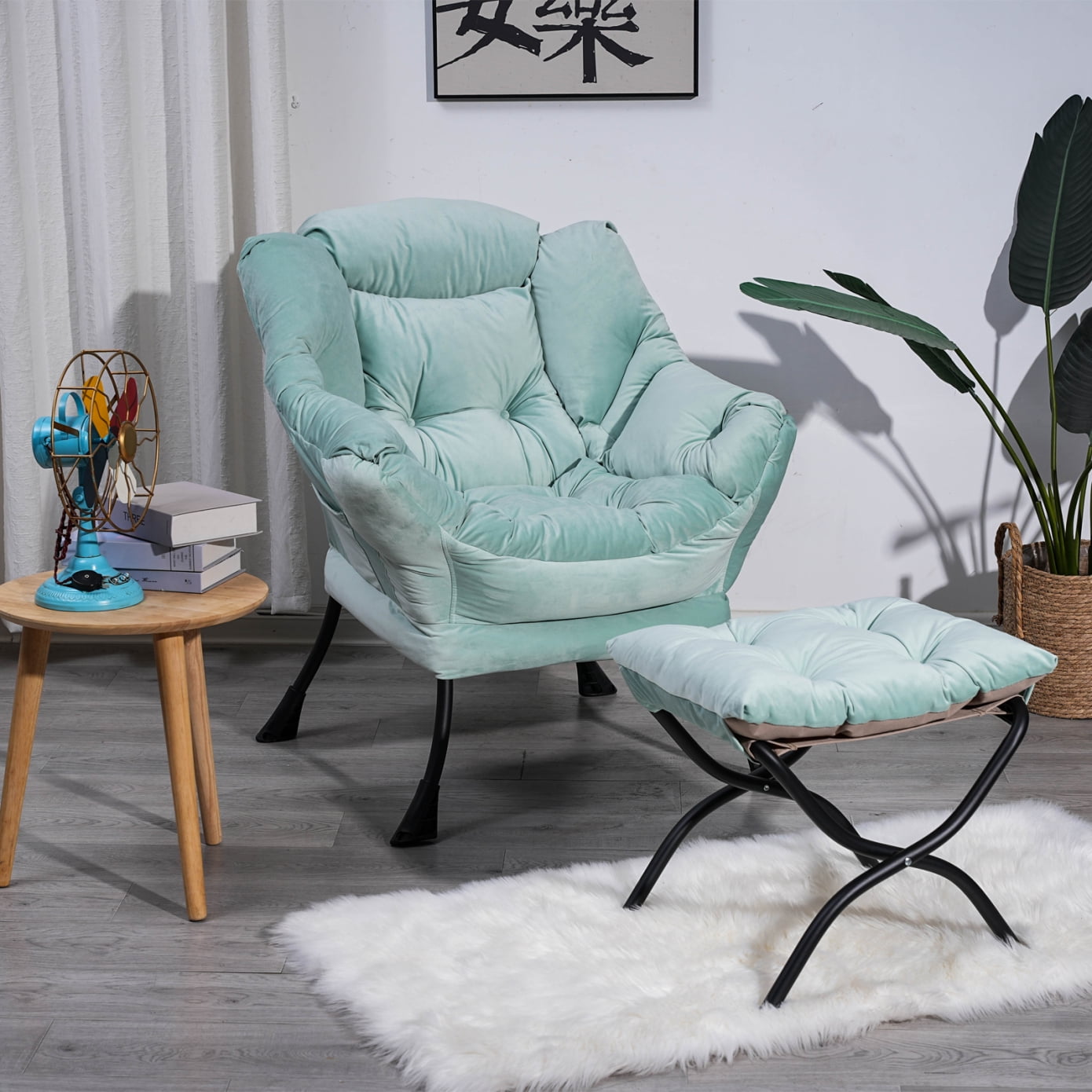 Walmart's Comfortable Single Lazy Chair with Ottoman, Easy