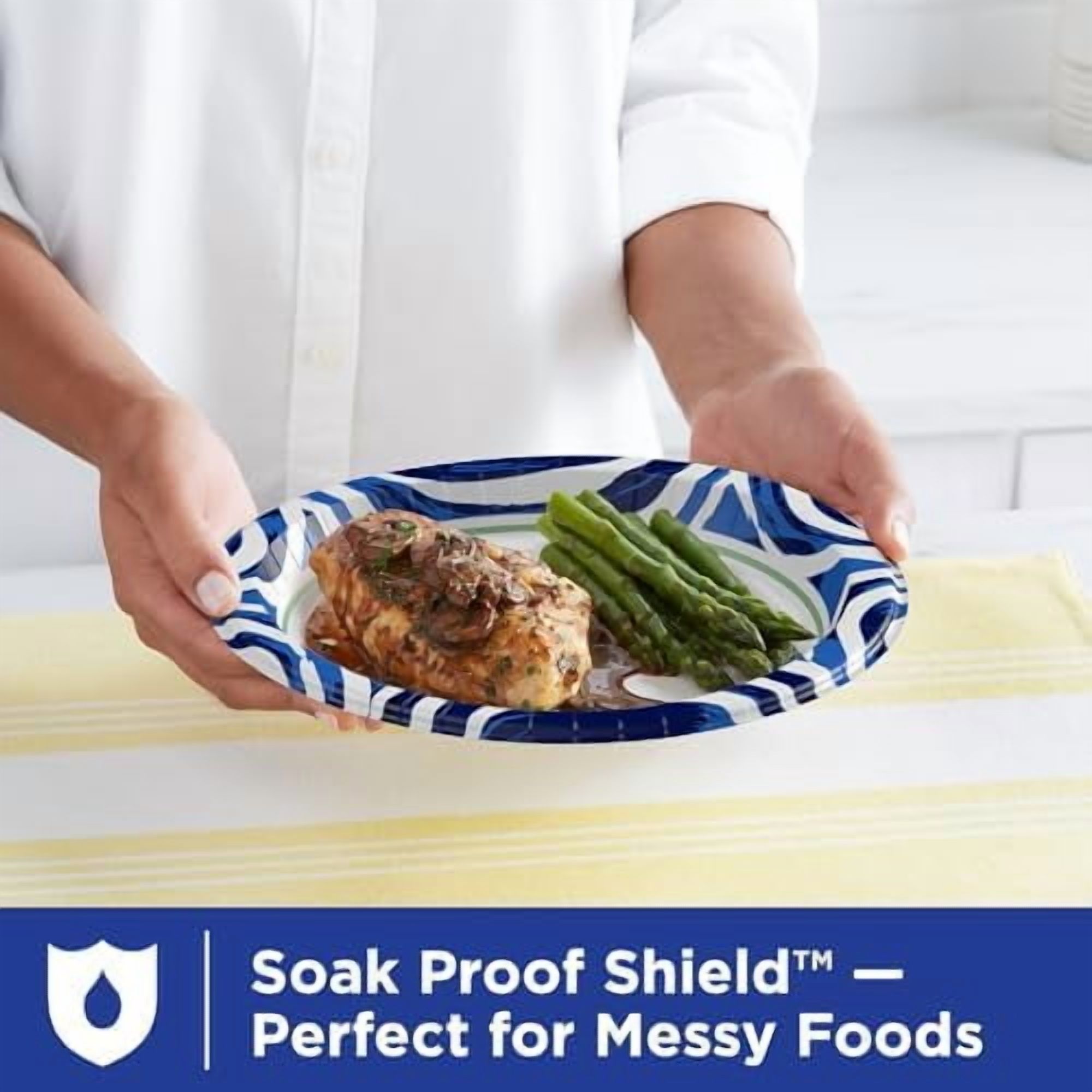 Ultra, Large Paper Plates, 10 Inch, 172 Count (4 packs of 43 plates), 3X Stronger*, Heavy Duty, Microwave-Safe, Soak-Proof, Cut Resistant, Disposable Plates For Heavy, Messy Meals