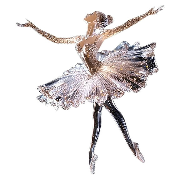 Ygdeyg Ballet Dancer Wall Decor 2D Flat Pendants- Sparkling Silver & Gold Ballet Dancer Figurine, Elegant Hanging Accent For Home & Room Decor,1Pcs