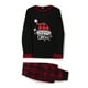 thumbnail image 4 of Pijamas familiares navideños a juego, camisetas de manga larga con estampado de letras y pantalones a cuadros. Ropa de dormir y estar por casa., 4 of 9