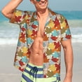 thumbnail image 5 of KLL Men's Hawaiian Shirt Short Sleeve Button Down Beach Shirts-Fall Maple Leaves, 5 of 5