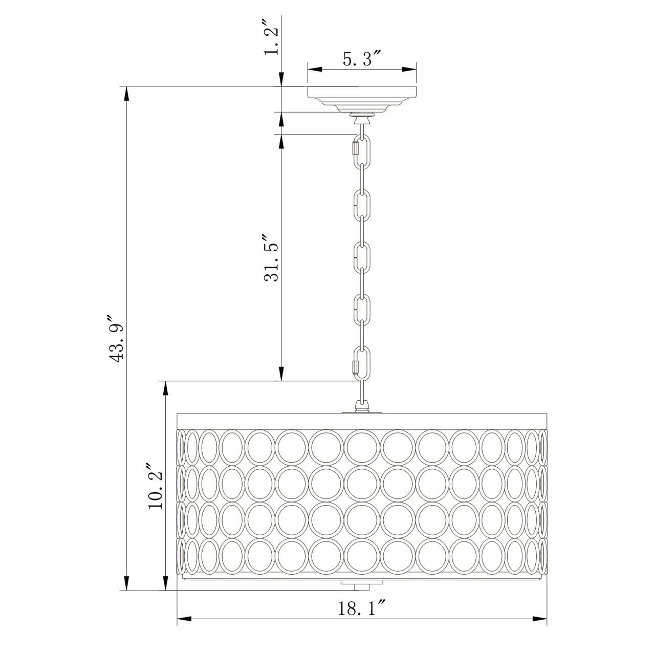 Warehouse of Tiffany Tessa Satin Bronze 3-Light Drum Chandelier with Geometric-Patterned Metal Frame