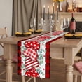 thumbnail image 2 of Table Runners 72 Inches Long Dress Scarves, Valentine's Day Farmhouse Kitchen Table Runner, Coffee Tablerunners, Love Heart Eucalyptus Black Red Plaid 14x72 Inch, 2 of 9