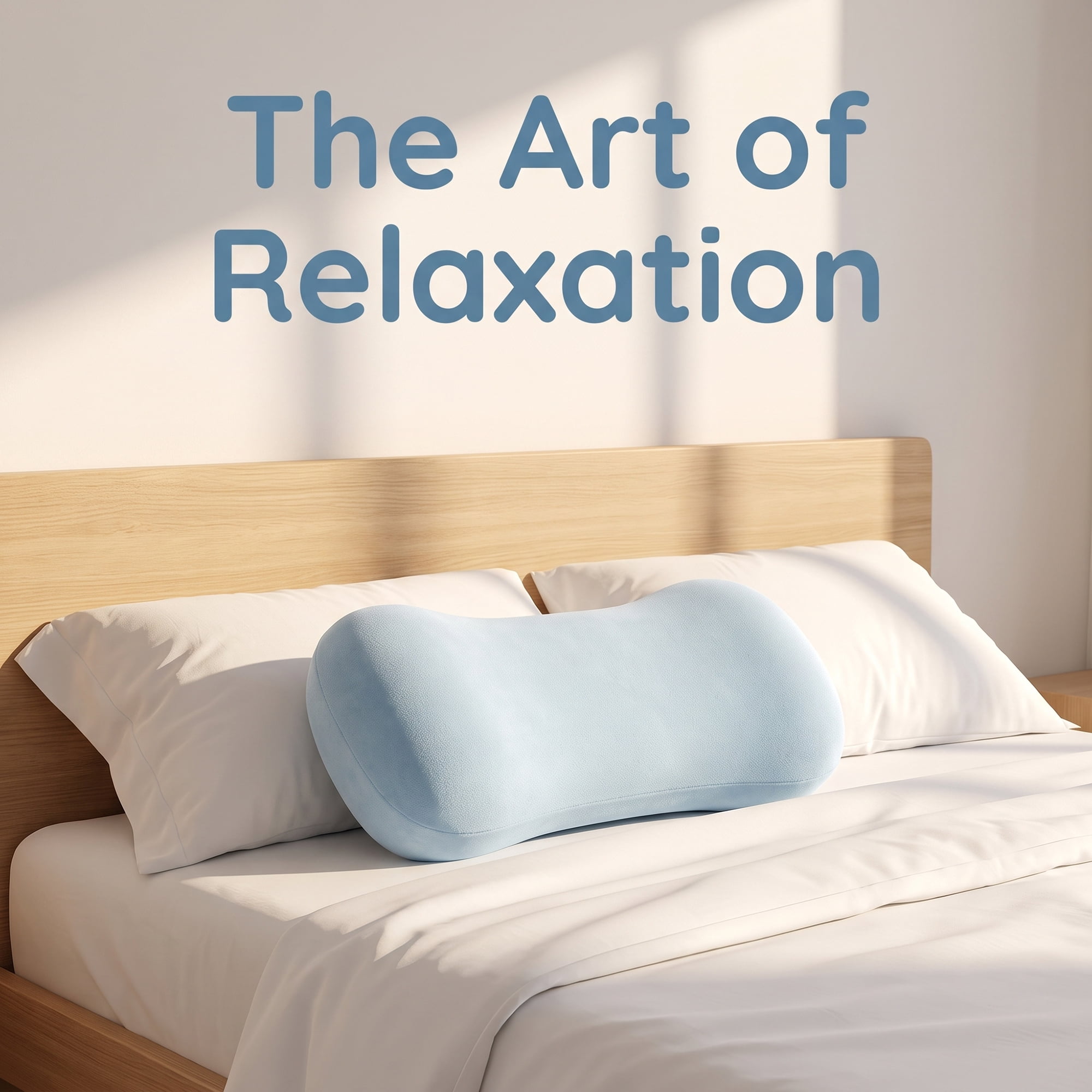 Unique Bargains Neck Pillow Sponge Cervical Support for Sleeping Blue B 16.5"x7.9"x4.3"