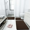 thumbnail image 4 of Buganda Memory Foam Bath Mats Soft Absorbent Bathroom Rugs 16" x 24", Coffee, 4 of 9