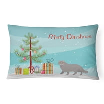 Caroline's Treasures CK4572PW1216 British Longhair Cat Merry Christmas Canvas Fabric Decorative Pillow, 12H x16W,