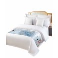 thumbnail image 2 of Xipuska Blue Christmas Bed Runners for King Size Bed, Decorative Bed Throws for Foot of Bed, Snowman Xmas Tree Snowflake Winter Birds Bed Runner Sofa Throw Bedding Scarf Slipcover for Bedroom, 2 of 6