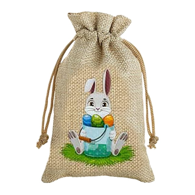 Binwennn Easter Bunnies Egg Storage And Decoration Bag Funny And Adorable Rabbit Designed Zippered Candy Wrap For Festive And Organization Small Cloth Bags Towel Closet Organizer Storage with Lids Bag