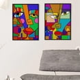 thumbnail image 2 of Pintura de pintura de la pared sin marco Pintado de la cara abstracta Pósteres Pósteres Infradiente de la imagen en la imagen de la sala de estar Oficina de dormitorio 2 piezas Monstrate HA010976-00, 2 of 7