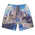 thumbnail image 2 of Honeii's Majestic Fantasy Castle Print Men's Casual Shorts with Drawstring，Swim Trunks Quick Dry Beach Shorts, 2 of 5