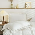 thumbnail image 6 of Move Over Tassel Bedding Sets Twin White Ruffle Pattern Chic Farmhouse Duvet Cover Set Washed Microfiber No Filling, 6 of 9