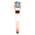 thumbnail image 3 of 1.06 ct Round Cut Blue Moissanite Solitaire with Simulated Diamond Accents 18K Rose Gold Womens Engagement Ring, 3 of 5