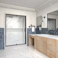 thumbnail image 4 of 38-42" W x 71" H Pivot Swing Shower Door, Frame Glass Door with 1/4" (6mm) Clear Tempered Glass, Matte Black Finish, Magnetic Closing, ACE, 4 of 10
