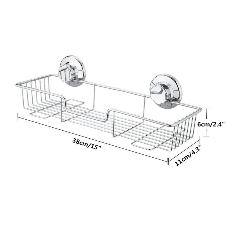 SANNO Suction Cup Shower Caddy with Hooks,Powerful Suction Cup Bathroom  Shower Caddies,Bath Shelf Storage Combo Organizer Basket set of 2