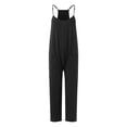 thumbnail image 4 of Cathalem Women's Summer Drawstring Backless Jumpsuit, Solid, Polyester, Sleeveless, Black, Size XL, 4 of 4
