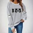 thumbnail image 4 of Halloween Oversized Sweatshirts for Women Crewneck Pullover Graphic Sweat Shirts Loose Funny Ghost Sweater White, XL, 4 of 4