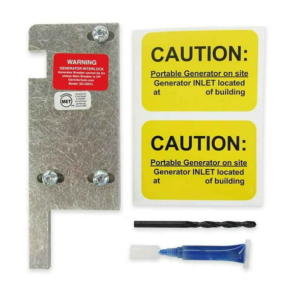 GenInterlock SD-200VL Generator Interlock Kit Breaker Panel 150/200 Amp 3-1/4 -4" Square D Vertical Throw