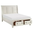 thumbnail image 3 of Traditional Design White Finish 1pc King Platform Bed w Footboard Drawers Wooden Bedroom Furniture, 3 of 4